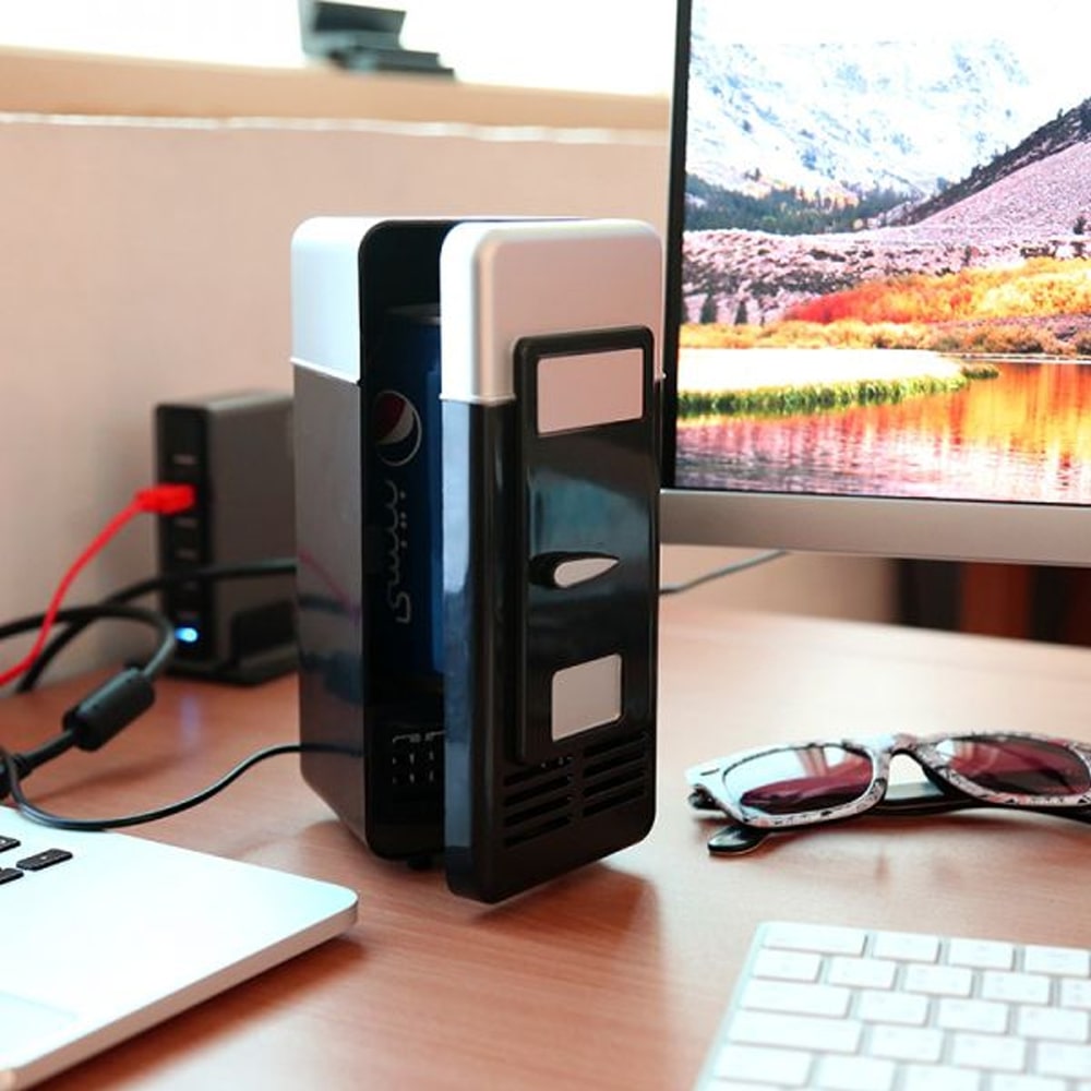 Mini USB Desktop Fridge  Can Cooler & Drink Warmer