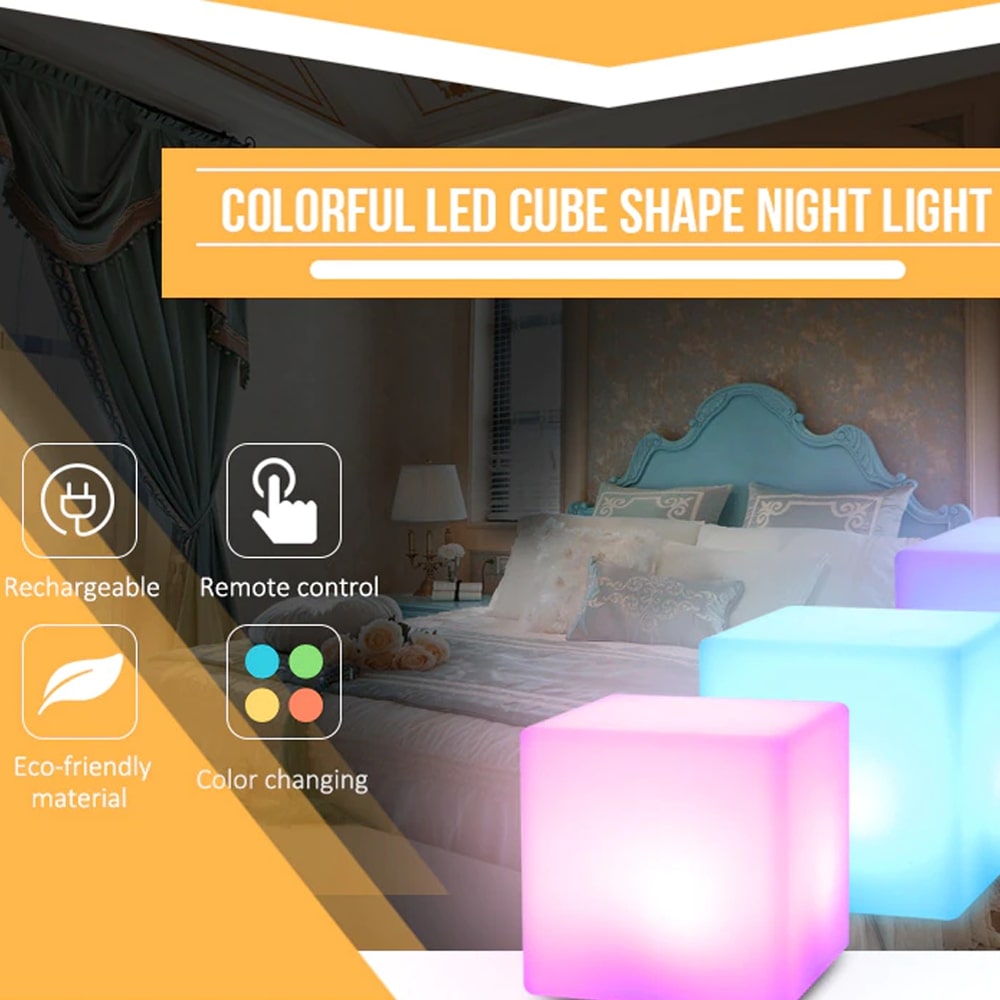 Color Changing LED Cube Light