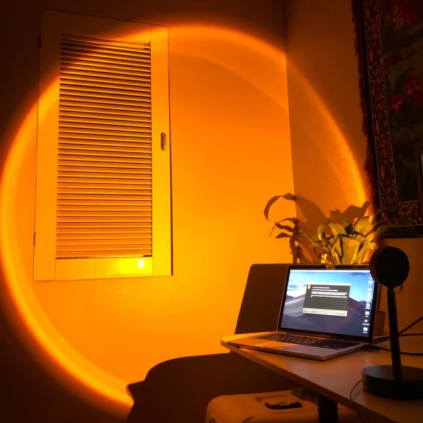 Relaxing Rainbow Sunset Red LED Projector