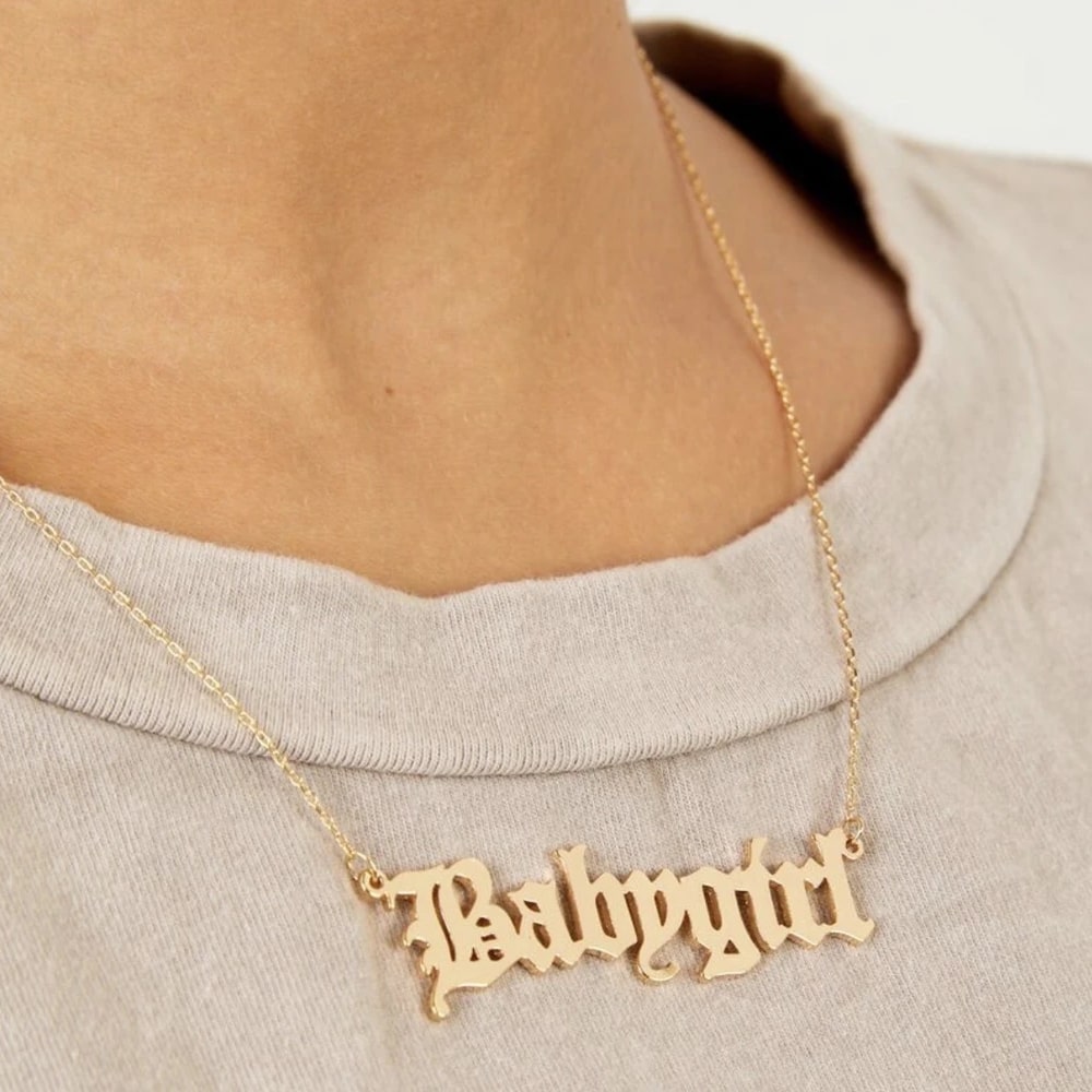 Old English Babygirl Pendant Necklace