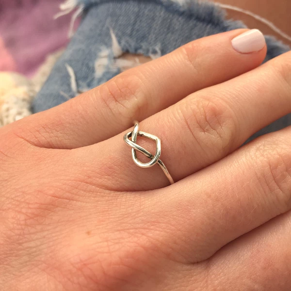 Adjustable Love Heart Knot Ring