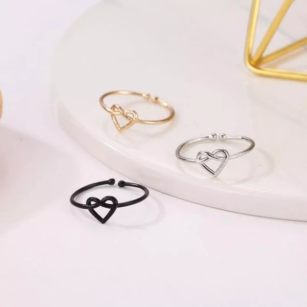 Adjustable Love Heart Knot Ring