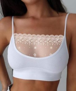 Intimates Lace Patchwork Bra Crop Tops