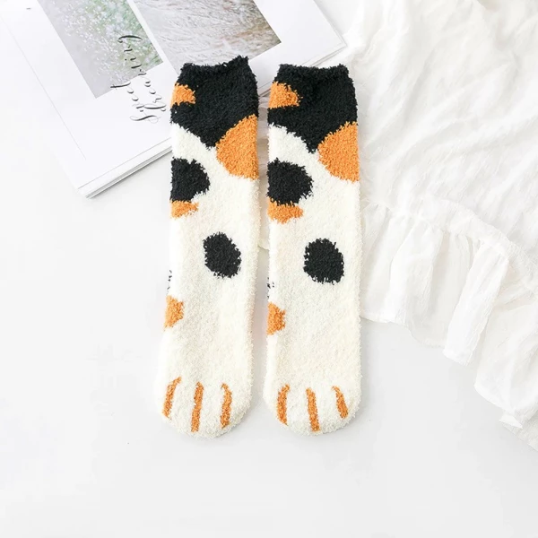 Cute Fuzzy Cat Claw Socks