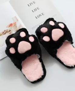 Fluffy Kitty Cat Paws Slippers