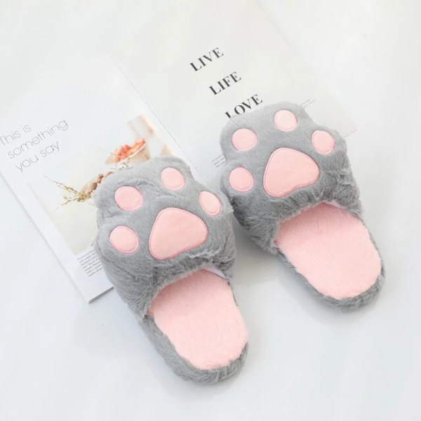 Fluffy Kitty Cat Paws Slippers