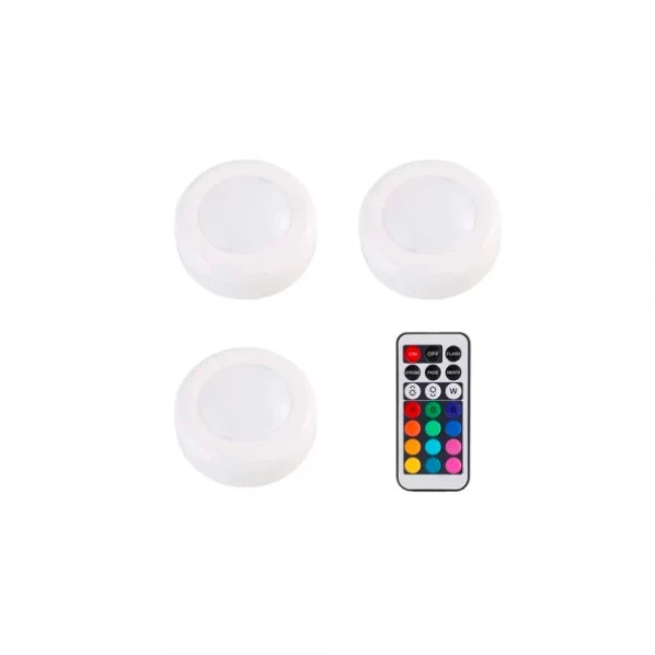 13 Color Self-Adhesive LED Push Lights With Remote