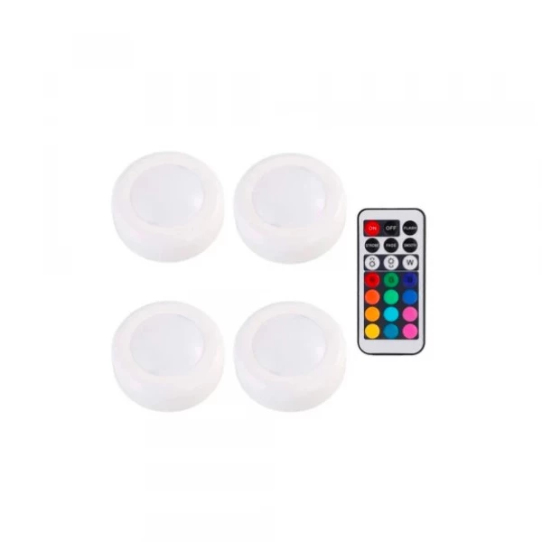 13 Color Self-Adhesive LED Push Lights With Remote