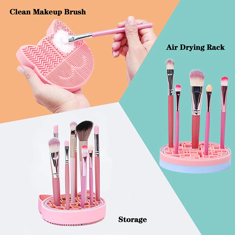 Silicone Makeup Brush Cleaner And Storage Rack