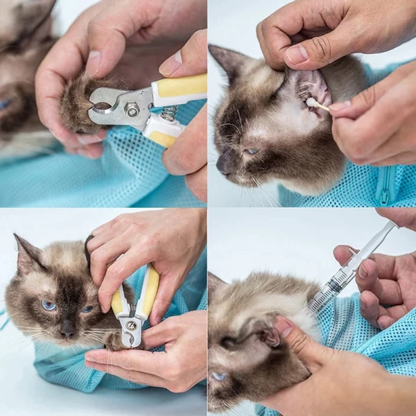 Mesh Cat Grooming Bathing Bag