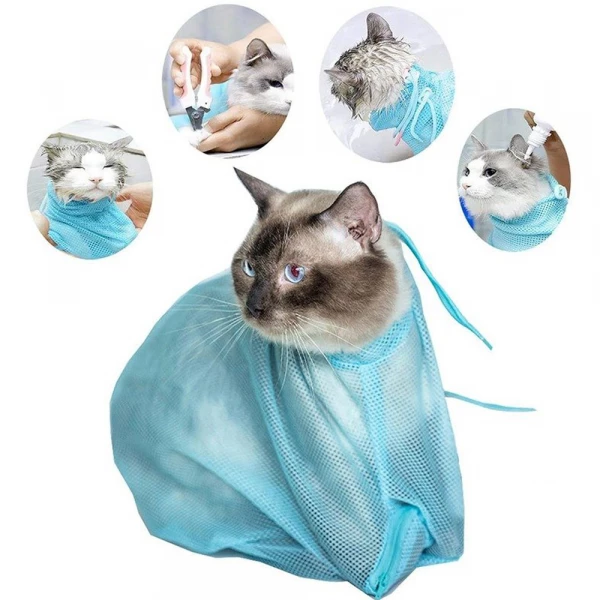 Mesh Cat Grooming Bathing Bag