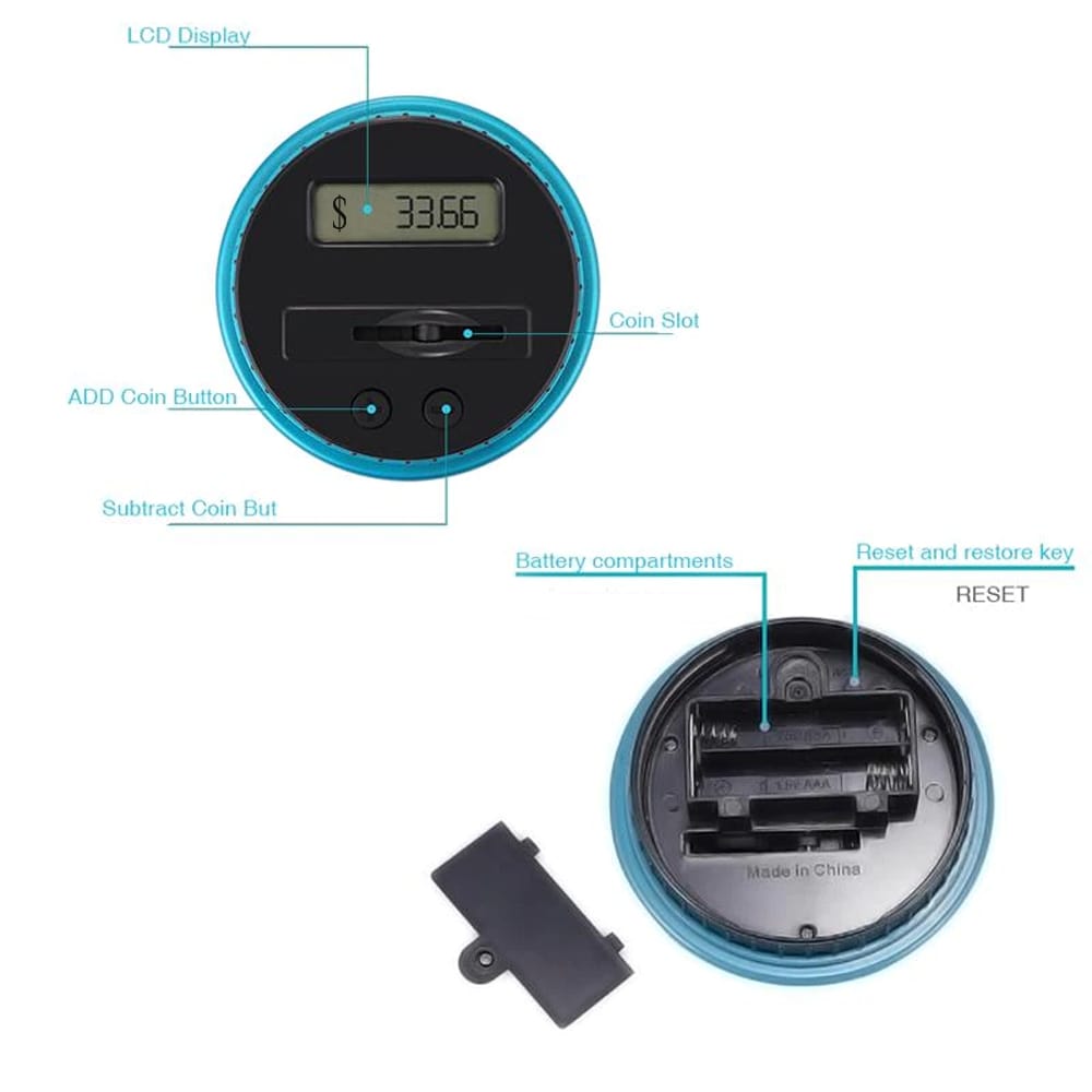 Digital Coin Counting Money Jar