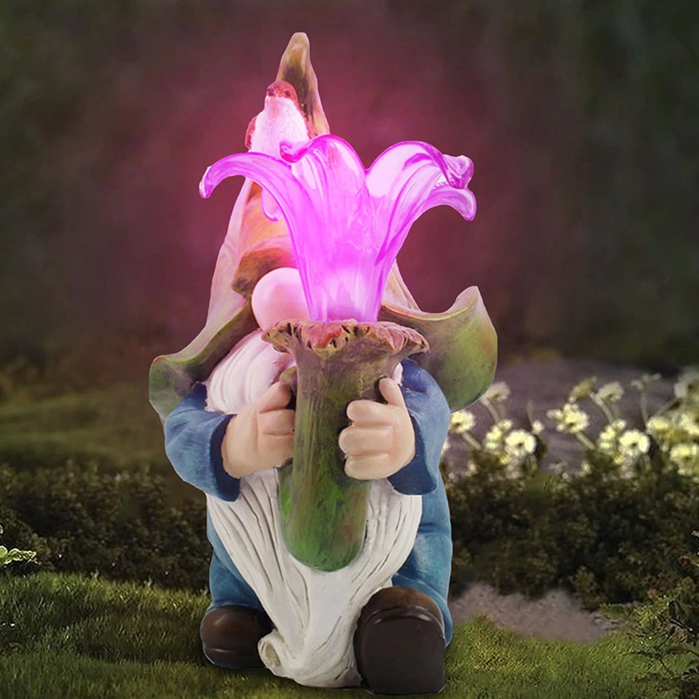 LED Solar Garden Gnome Statues