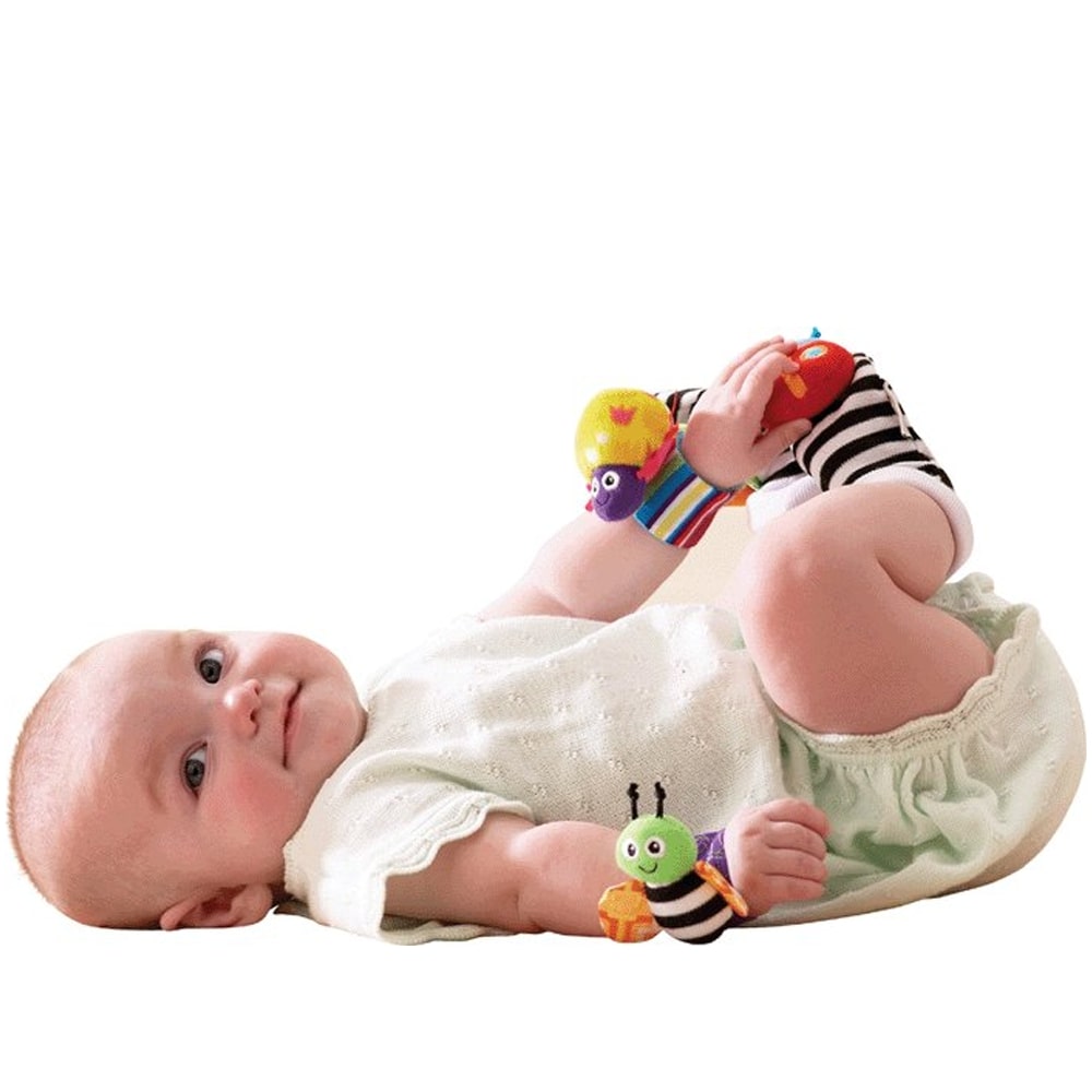 Multicolor Baby Wrist Rattle And Foot Finder Set