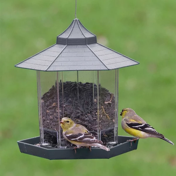 Hexagonal Pavilion Plastic Lighthouse Bird Feeder