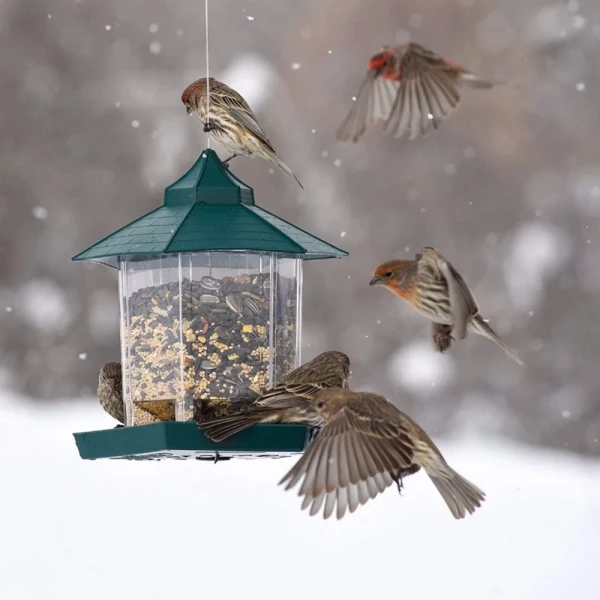 Hexagonal Pavilion Plastic Lighthouse Bird Feeder