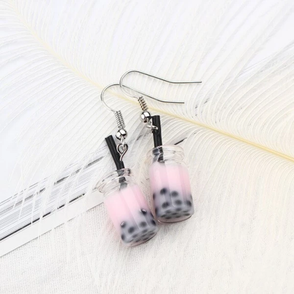 Cute Milk Tea Dangle Boba Earrings