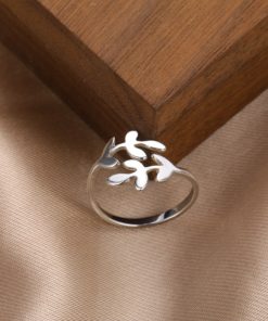 Adjustable Olive Branch Leaf Ring