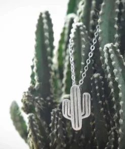 Dainty Desert Cactus Necklace Pendant