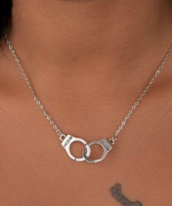 Edgy Unisex Handcuff Necklace Chain Pendant