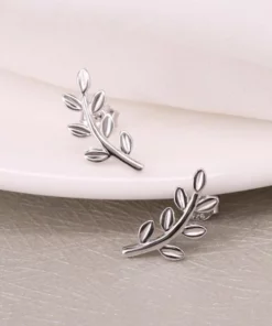 Curvy Leaf Branch Stud Earring