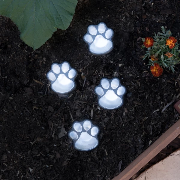 Paw Print Solar LED Garden Lights