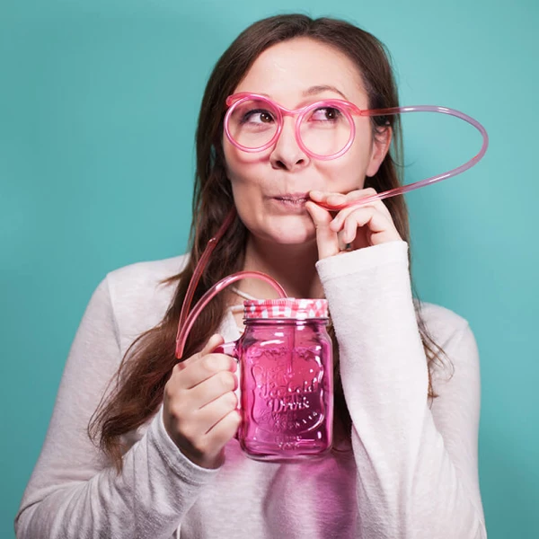 Funky 2-in-1 Drinking Straw Glasses