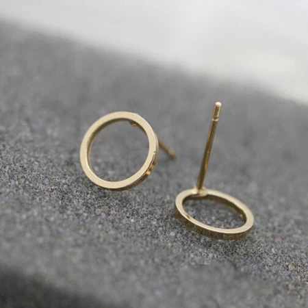 Open Circle Stud Earrings