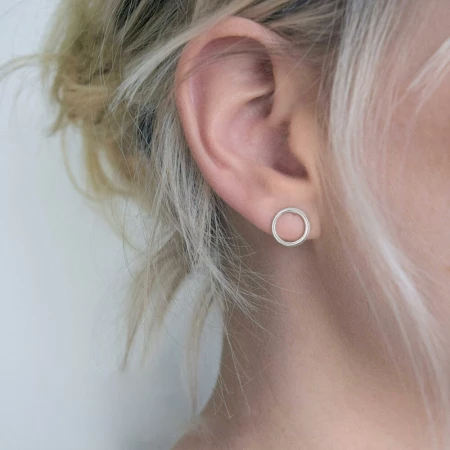 Open Circle Stud Earrings