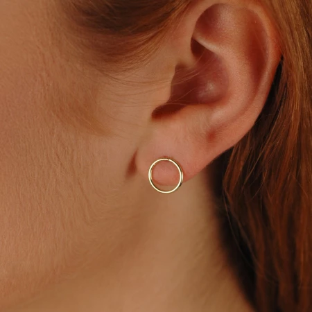 Open Circle Stud Earrings