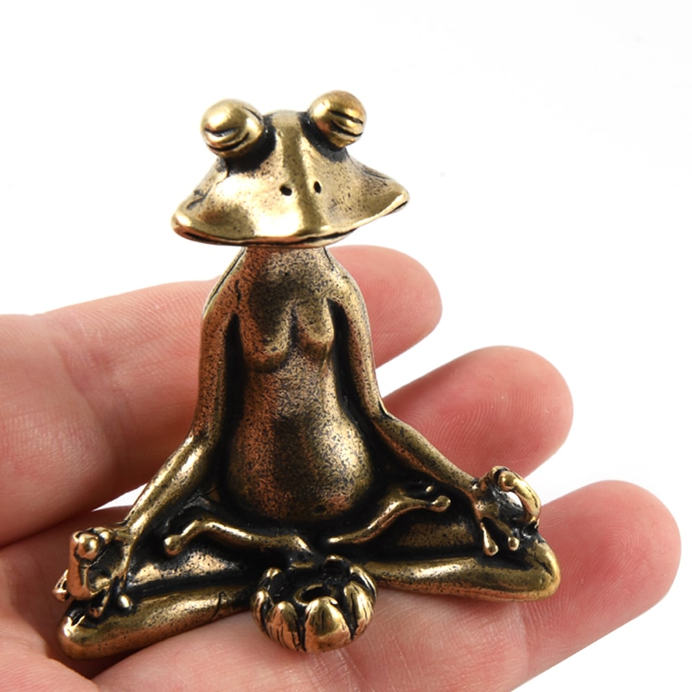 Meditating Zen Frog Statue