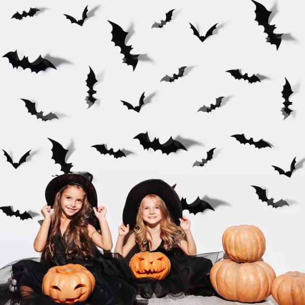 DIY Haunted House Halloween Bat Wall Stickers