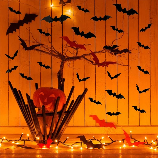 DIY Haunted House Halloween Bat Wall Stickers