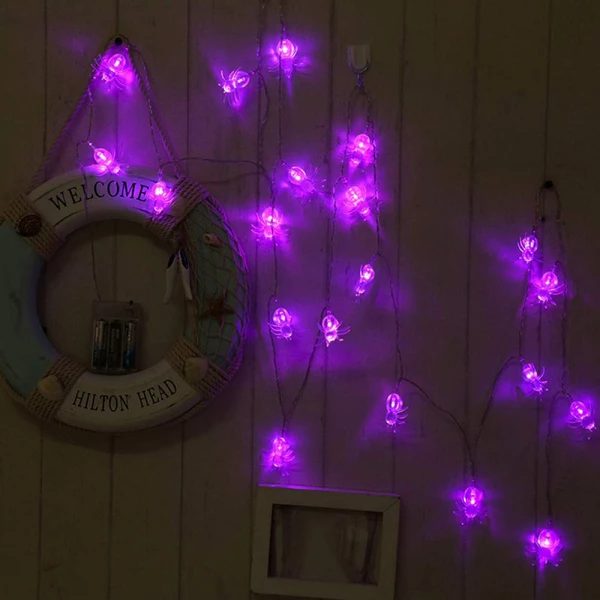 Purple Halloween Spider Lights