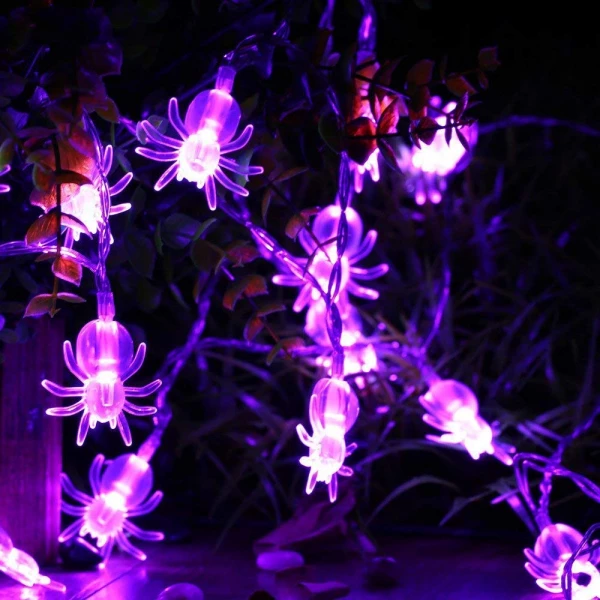 Purple Halloween Spider Lights