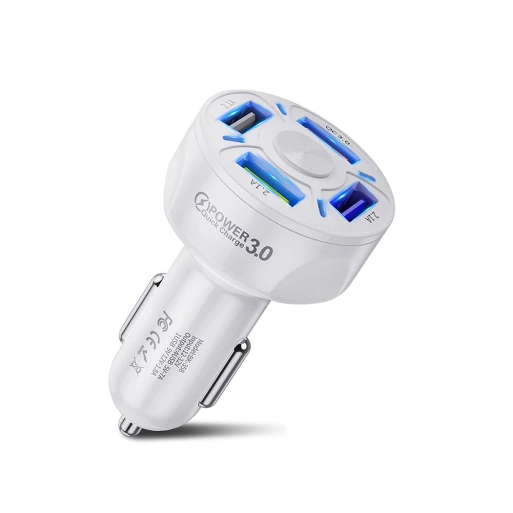 Fast Charging 4 Port Car Charger Adapter