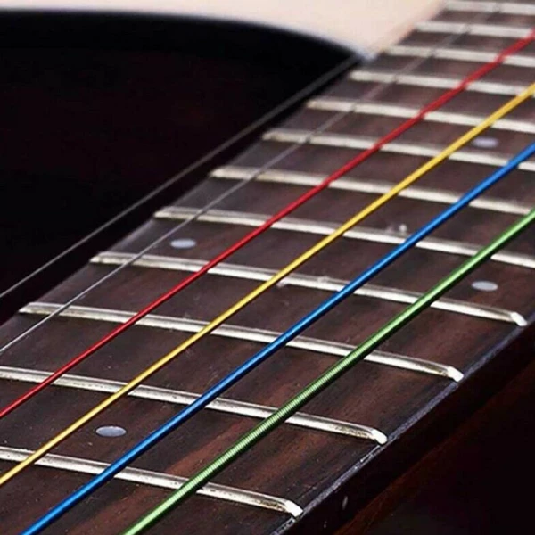 Multicolored Acoustic Guitar Strings