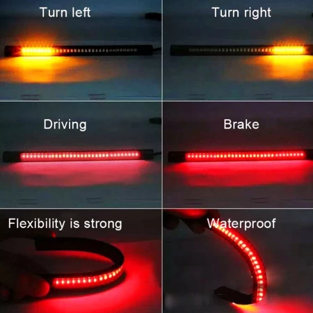 Flexible LED Brake Light Strip Motorcycle Bar