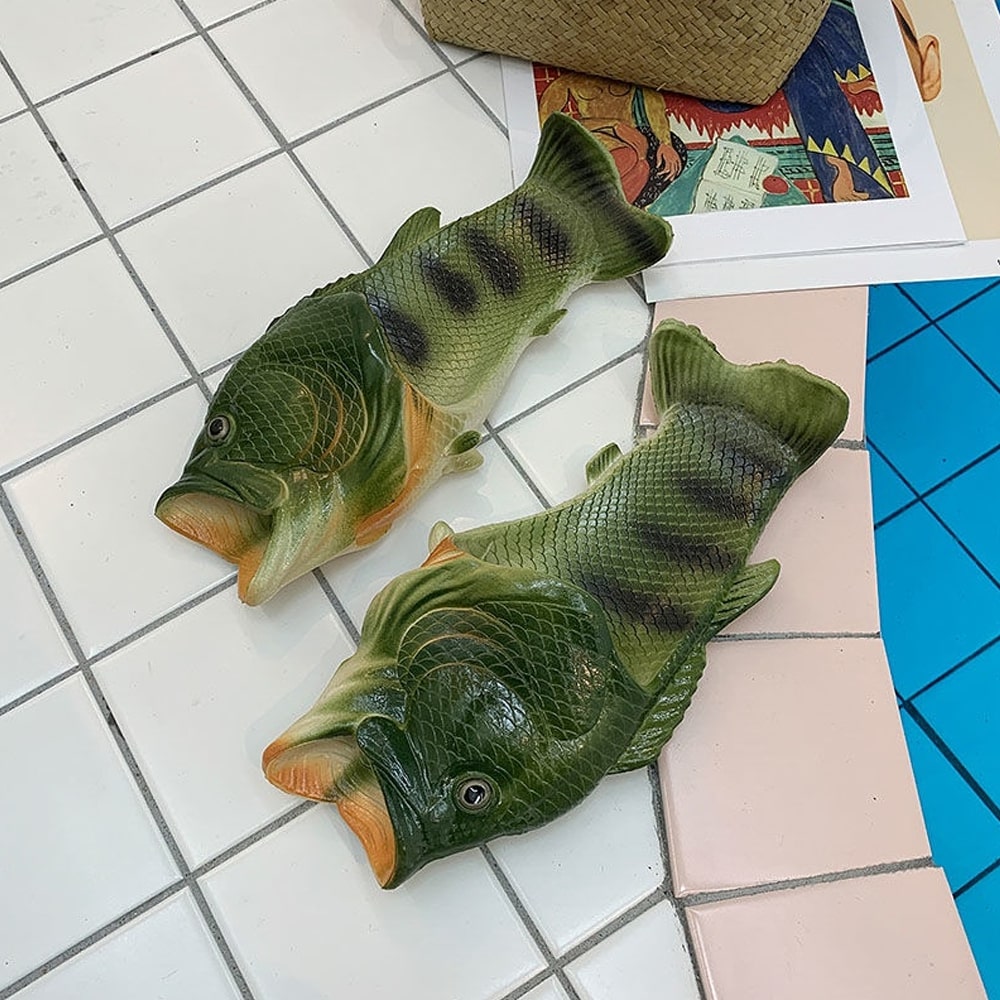 Realistic Unisex PVC Fish Slippers For Kids & Adults