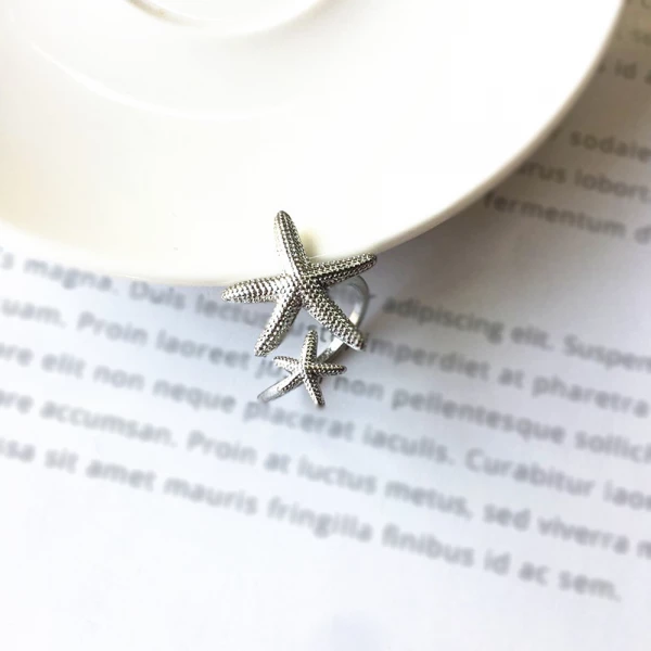 Adjustable Double Starfish Ring