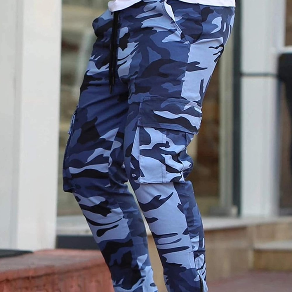 Men's Navy Blue Camo Pants