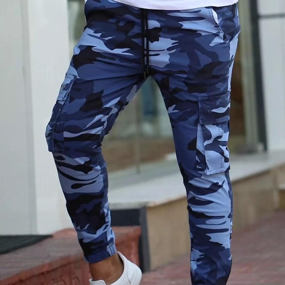 Men's Navy Blue Camo Pants