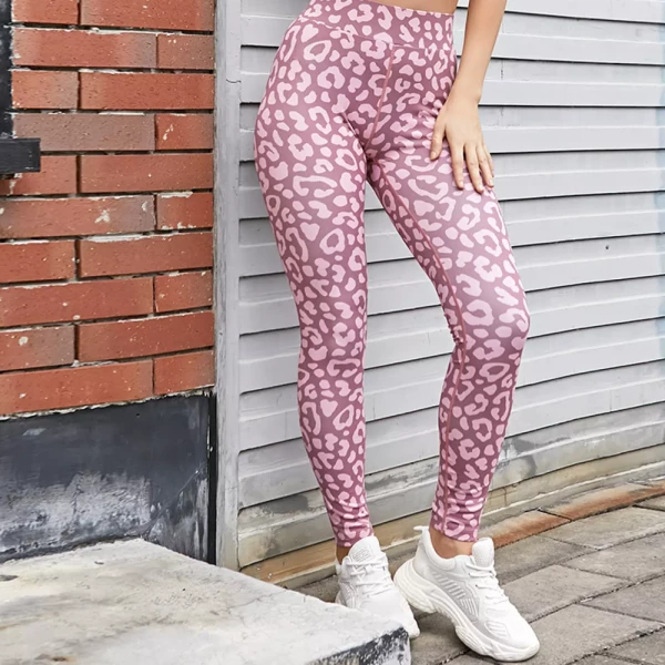 Bright Pink Leopard Print Leggings