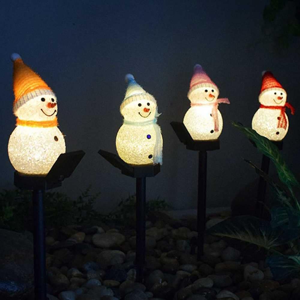 Outdoor Solar Snowman Decoration Lights