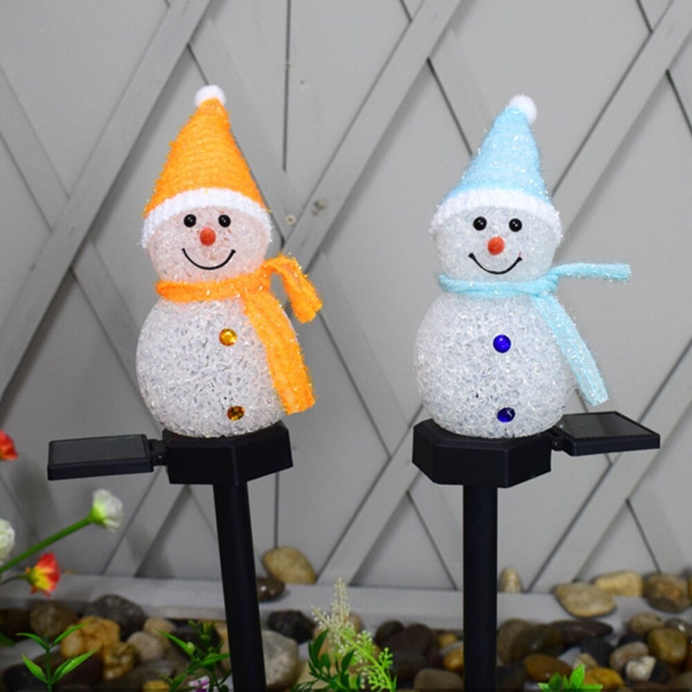 Outdoor Solar Snowman Decoration Lights