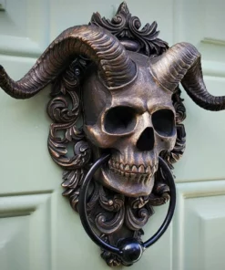 Horned Skull Door Knocker