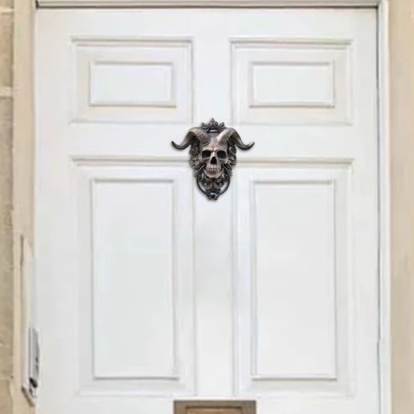 Horned Skull Door Knocker