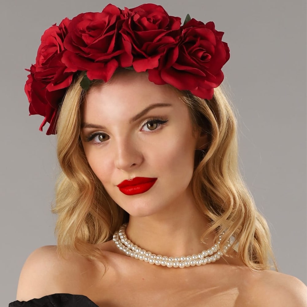 Floral Rose Headband Crown For Wedding & Halloween