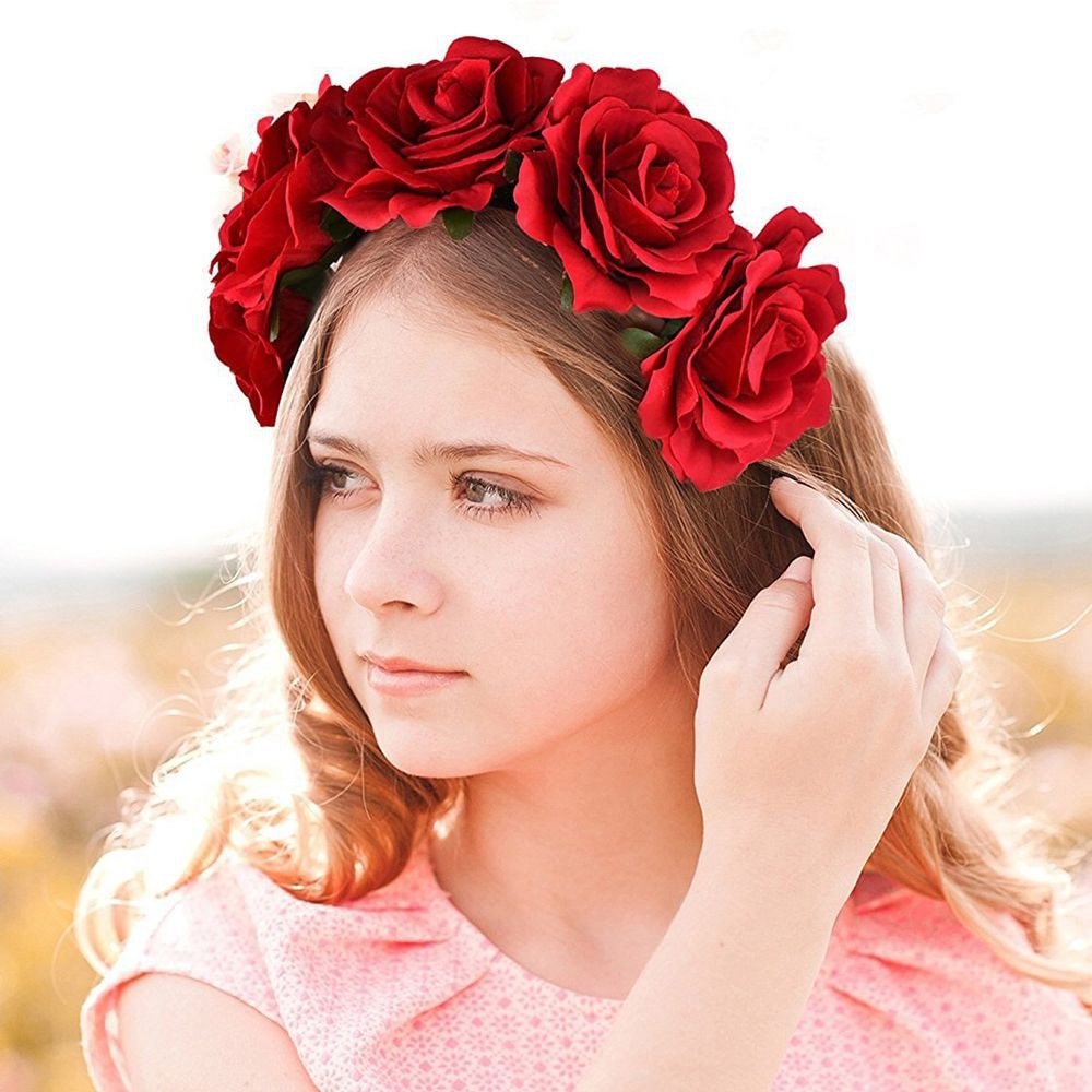 Floral Rose Headband Crown For Wedding & Halloween