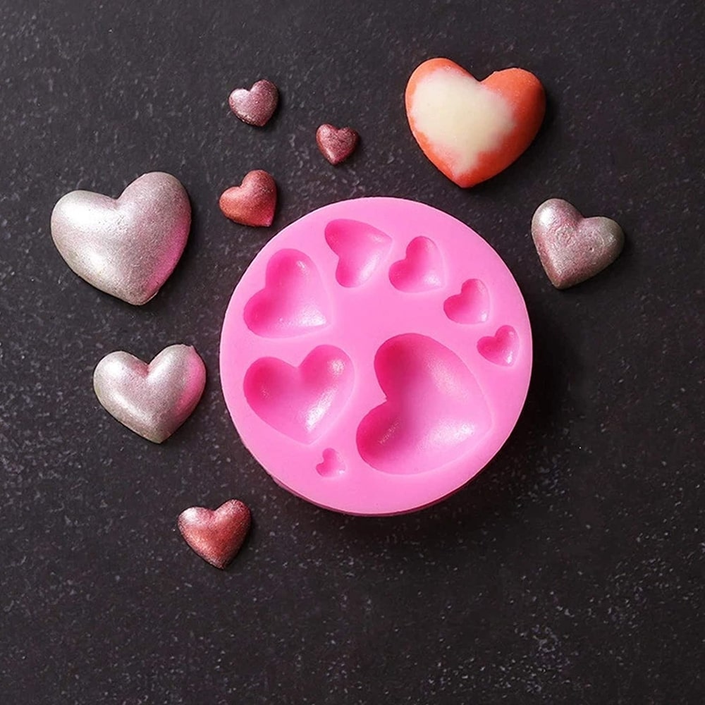 8 Cavity Silicone Heart Molds for Baking